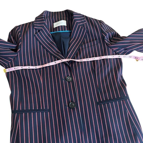 Argent Pinstripe Classic Single Breasted 2 Button Blazer Jacket Navy/Red Size 6 - Picture 5 of 10